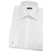 Pánská košile SLIM s krytou légou a dvojitými manžetami na manžetové knoflíčky, 111-01, Bílá (Velikost 42/182)