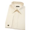 Pánská košile SLIM s krytou légou a dvojitými manžetami na manžetové knoflíčky, 514-1103, Smetanová (Velikost 43/194)