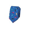 Kravata SLIM LUX, 571-1991, Modrá/auta