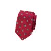 Kravata SLIM LUX, 571-81166, Červená/fotbal