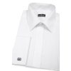 Pánská košile SLIM s krytou légou a dvojitými manžetami na manžetové knoflíčky, 160-1, Bílá