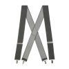 Šle X s koženým středem a zapínáním na klipy - 50 mm, 872-2100, Šedá, černá kůže