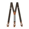 Šle ve tvaru Y s variabilním zapínáním na klipy nebo kožená poutka, 864-630269, Hnědá, koňaková kůže