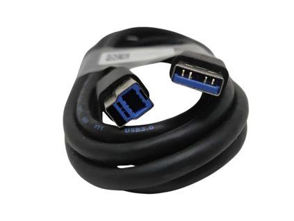 Datový kabel USB 3.0 A–B 1,8 m černý pro tiskárny a externí zařízení.