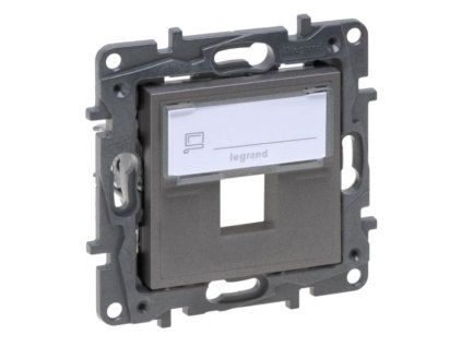 Jednonásobný datový adaptér Legrand Niloe Step 863487 v barvě medium šedá pro Keystone moduly.