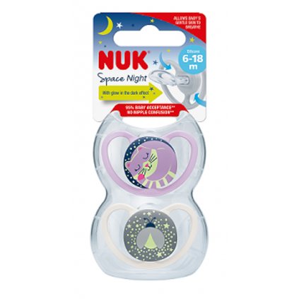 NUK Cumlík Space Night 6-18m 2ks BOX