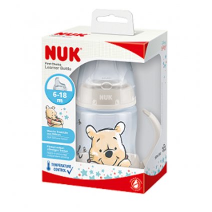 Nuk FC fľaša na učenie DISNEY Macko Pú s kontrolou teploty 150 ml