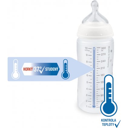 NUK FC+ fľaša s kontrolou teploty 300ml 6-18m