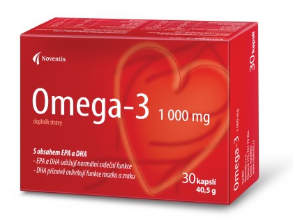 Fotografie Noventis Omega- 3 1000mg pro zdravé srdce a cévy 30 kapslí