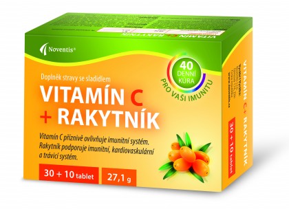 Fotografie Noventis Vitamín C + Rakytník 40 tablet