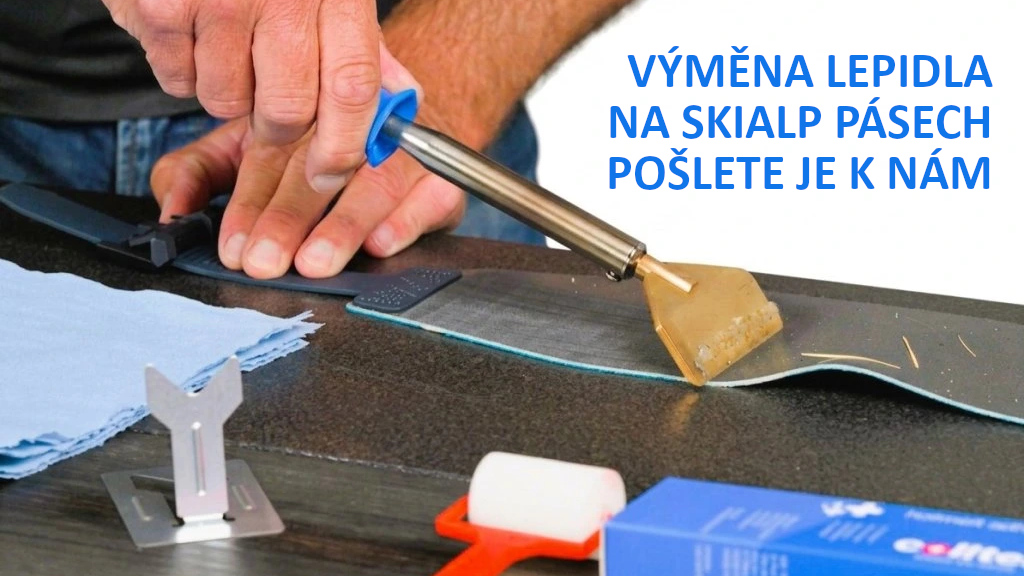 Výměna lepidla na skialp pásech