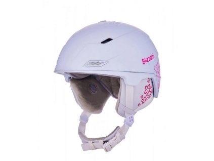 Přilba BLIZZARD VIVA DOUBLE white matt/magenta flowers