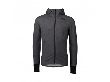 m s merino zip hood sylvanite grey melange
