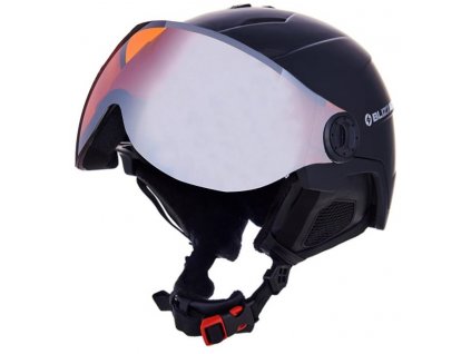 BLIZZARD DOUBLE VISOR SKI HELMET Black Matt, Orange Lens, Mirror