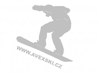 Snowboardista 4 samolepka / 8,8 x 9 cm / strieborná