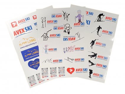 Sheets of AVEX SKI Team, Kids and selected brands stickers