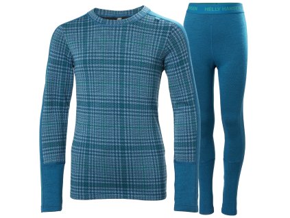 HELLY HANSEN JR GRAPHIC LIFA MERINO SET Cerulean Blue