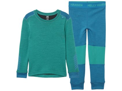 HELLY HANSEN K LIFA MERINO SET Signal Green