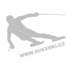 Skier 4 sticker / 9 x 5.7 cm / silver