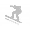Snowboarder 4 Aufkleber / 8,8 x 9 cm / Silber