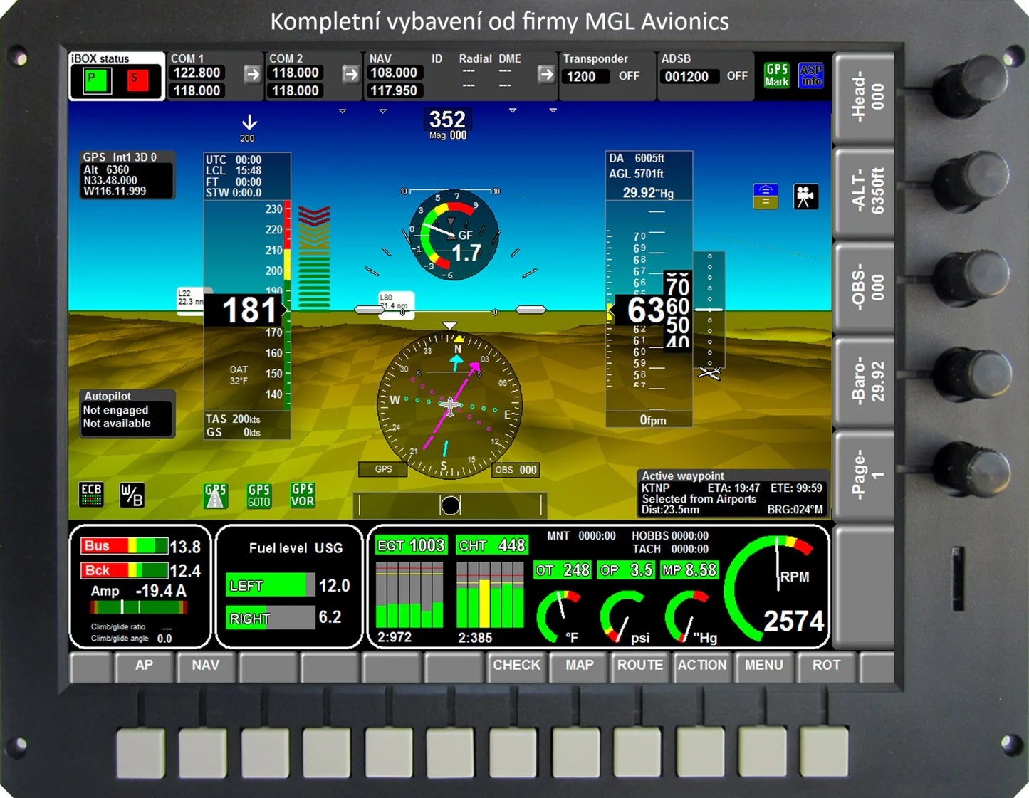 MGL Avionics iEFIS Challenger 10.4"