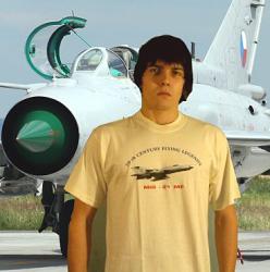 Tričko s barevným potiskem MiG-21 Velikost: M