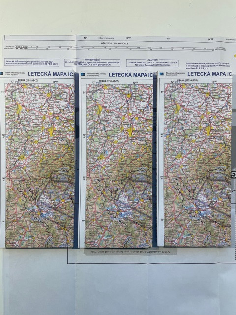 Letecká mapa ICAO 2023 - platná pro rok 2024 Materiál: Papír