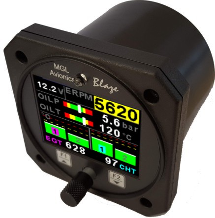 MGL Avionics Blaze EMS-2 a Vega EMS-1 engine monitor průměr: 57mm