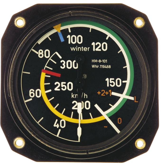 Winter Instruments 6 FMS Airspeed Indicator, 80 mm Airspeed Indicator