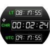 Hlavní stránka s chronometrem, místním časem a časem UTC (vyžaduje připojení k externímu přijímači GPS).