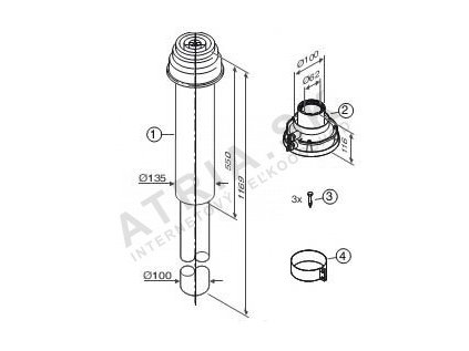 28007 zvisly odtah spalin 1169mm azb 917