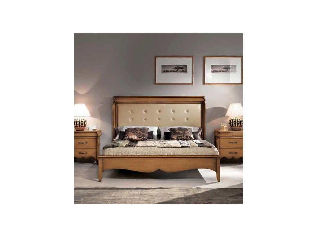 Dvoulůžková postel ve stylu Provence AMH5038G, italský nábytek (dekoru AM ořech červotoč)