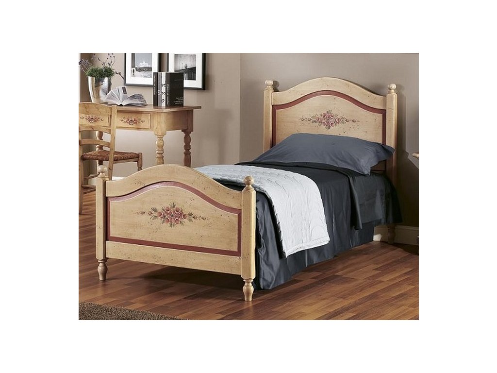 Jednolůžková postel AMZ1425A, malovaný stylový nábytek
