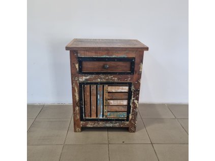 Noční stolek/skříňka z barevného exotického dřeva
