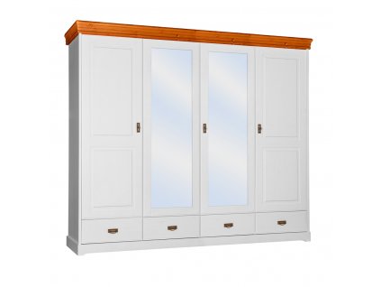 Šatní skříň 253x62x218 masiv borovice, provensálský styl