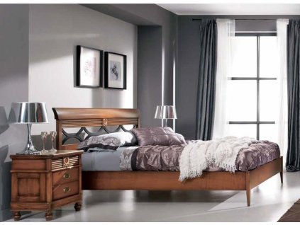 Manželská postel ve stylu Provence AMH812G, 190x160, italský nábytek (dekoru AM ořech červotoč)