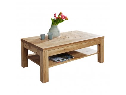 Luxusní designový konferenční stolek z masivního pískovaného dubu GERARDO 118x70x40