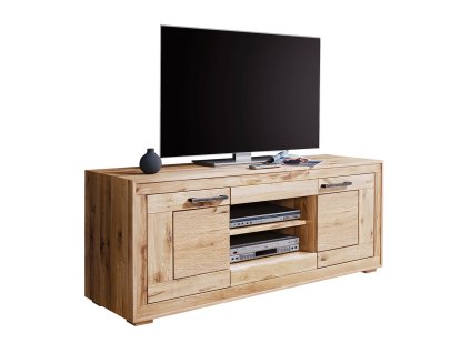 Luxusní designová TV komoda z masivního pískovaného dubu GERARDO 150x46x62