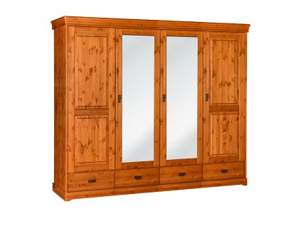 Šatní skříň 253x62x218 masiv borovice, provensálský styl