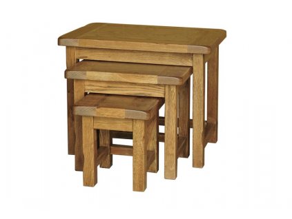 Dubový set stolků SRDT28, rustikální dřevěný nábytek