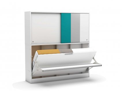 Výklopná jednolůžková postel Academy s psacím stolem (Barva MULTIMO bílá matná)