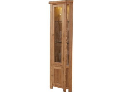 Rohová vitrína SOG45, 65x43,5x180, dubový nábytek