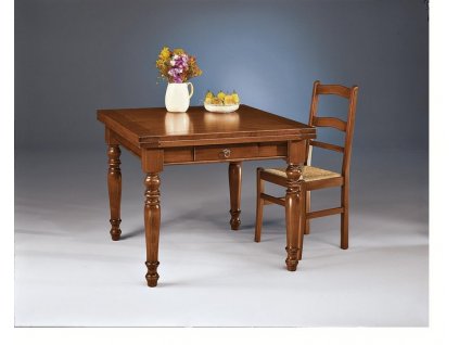 Jídelní stůl rozkládací se zásuvkou, AMZ912A, Italský stylový nábytek (dekoru AM ořech červotoč)