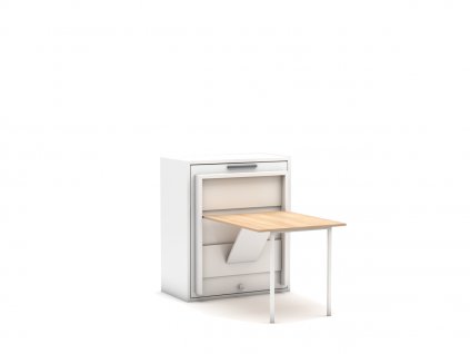 Jednolůžková rozkládací postel se stolem Midi Capsule Desk (Barva MULTIMO bílá matná)