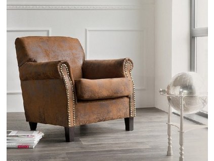Stylové designové křeslo Chesterfield Raul v provedení mikroplyš