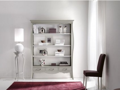 Knihovna AMZ3097A, italský stylový nábytek (dekoru AM ořech červotoč)