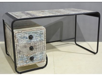Industriální psací stůl RETRO PS 160x70x76 z masívu mango