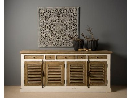 Chalupářský stylový příborník z masivu borovice Amanda 200x50x90