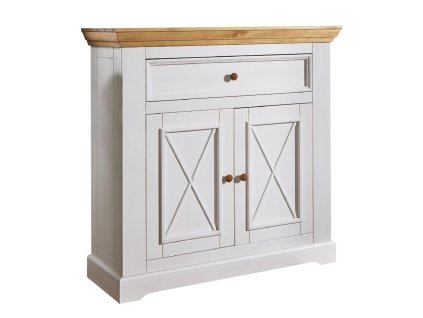 Komoda Marche 109x42x111 masiv borovice bílá