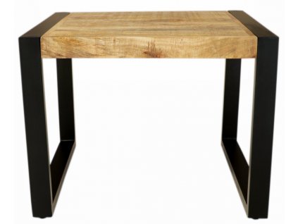 Industriální konferenční stolek 60x60x45 z tvrdé dřeviny mango RETRO COF 1